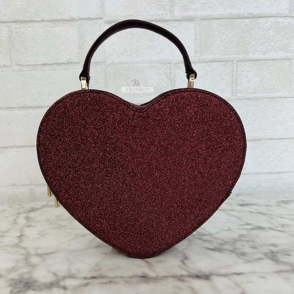 Kate Spade Love Shack Glitter Heart Purse Crossbody & Shimmy Card Holder Wallet - Picture 4 of 16